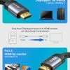 کابل JSAUX 4K DisplayPort به کابل HDMI  دو متر، 4K @ 30Hz/2K @ 60/1080P@120 یک طرفه [روکش طلا، بافته شده، آستین آلومینیومی] کامپیوتر DP به مانیتور HDMI سازگار با Lenovo، HP، Dell، AMD، NVIDIA - Image 5