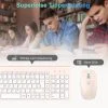 کیبورد و موس بیسیم برند COMBO رنگ رز کوارتز - Image 5