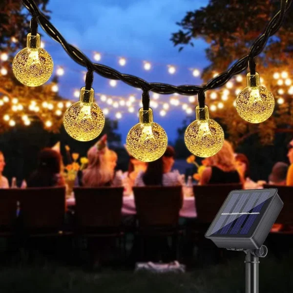 چراغ های خورشیدی DeepDream برای باغ رشته ای 40 عدد لامپ LED توپی ,ضد آب