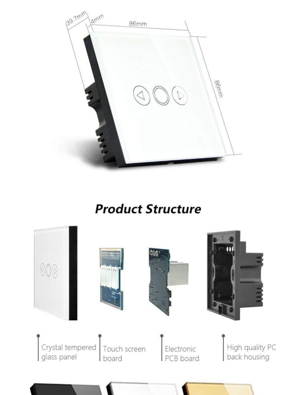 کلید لمسی هوشمند دیمردار با کنترل از راه دور کریستال استاندارد انگلستان Smart Light Switch