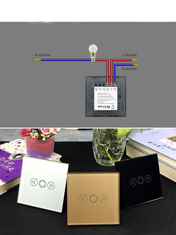 کلید لمسی هوشمند دیمردار با کنترل از راه دور کریستال استاندارد انگلستان Smart Light Switch