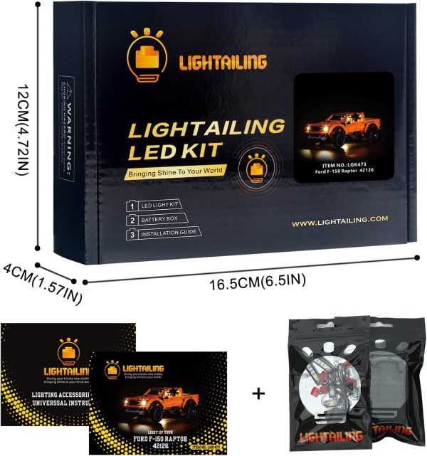 کیت نورپردازی LIGHTAILING برای فورد FORD F -150 سازگار با مدل Lego RAPTOR 42126